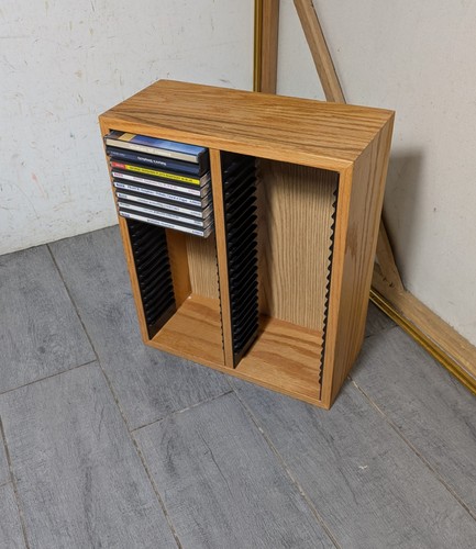 Vintage oak wood holder - wood, cd