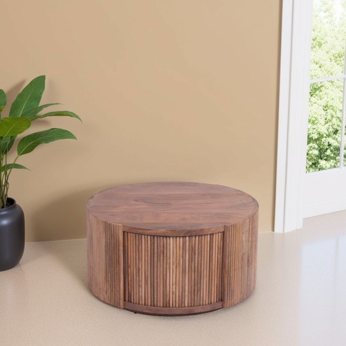Modern mango wood round - mango, coffee
