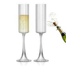 Ribbed Champagne Flutes