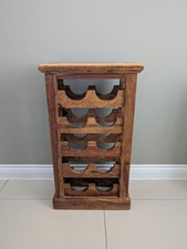 Solid Wood And Wrought Iron Wine Rack