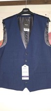 Next Men's Bright Blue Wool Mix Textured Suit Waistcoat Size UK 38 R RRP £50