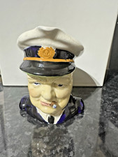 Rare WW2 Vintage Burleigh “Winston Churchill” Toby Jug c1941 Hand Painted 13cm H