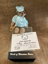 World Of Miniature Bears Collection Rare Artist Painter Plush Jointed Teddy Bear