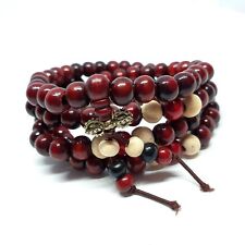 Buddhist 108 Mala Prayer Beads Sandalwood Tibetan Bracelet Necklace 8mm Beads