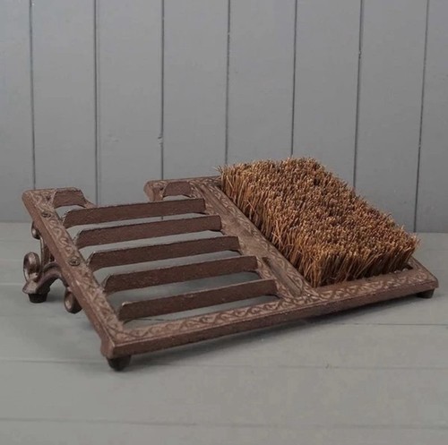 Cast iron brown boot scraper - iron,