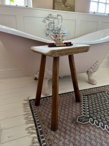 Wooden handmade vintage stool - wooden,