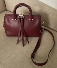 Jigsaw Burgundy Leather Bag with shoulder strap .