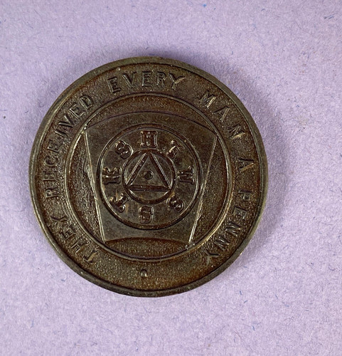 Irish masonic token penny they - irish,