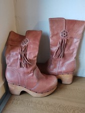 FAITH Tan leather calf length