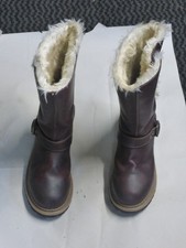 Womens CAT Caterpillar Mardy Faux Fur Brown Leather Mid Calf Boots Size UK6 Eu38
