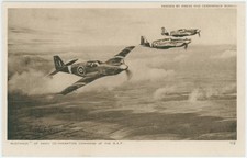 ORIGINAL VINTAGE WW2 POSTCARD BY PHOTOCHROM - R.A.F. MUSTANGS