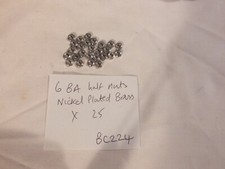 6 BA HALF NUTS  NICKEL PLATED BRASS    X  25  -  FREEPOST