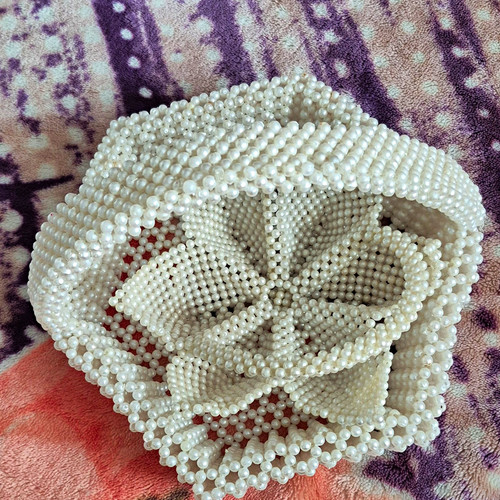 Hanmade white pearl beaded - 2,