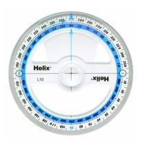 HELIX 360 ° Degree Angle Measure CLEAR School Exam Student Protractor 10cm 100mm