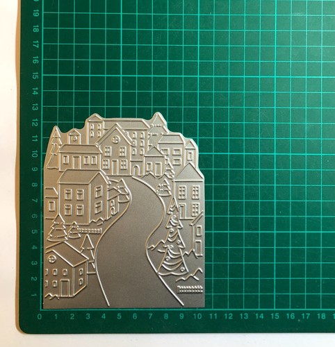 Winter festive town - town, foil