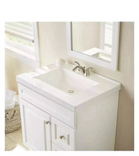 Sink Glacier Bay 36in White Marble Vanity Top Single Sink Bowl 91x46 Rectangular