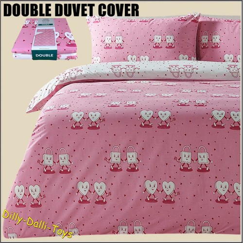 Pink hand double duvet - in,