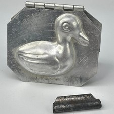 Vintage French Kitchen Small Aluminium Duckling Mould, Novelty Chocolate Treat