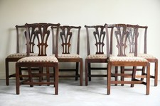 6 Mahogany Chippendale Style Dining Chairs