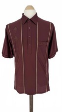 Gabicci Maroon Stiped Men's Polo Shirt Size L