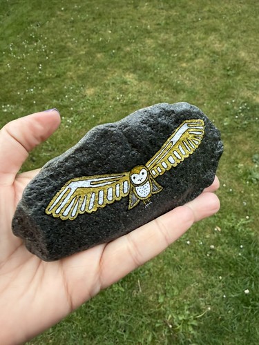 Handpainted owl flight - handpainted,