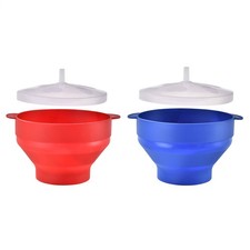 1/2x Microwave Silicone Popcorn Popper Maker Collapsible Bowl Hot Air Dishwasher