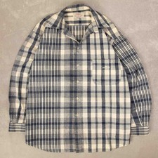 Armani Vintage 90s Jeans Heavyweight Checked Cotton Shirt L Men's Blue Plaid