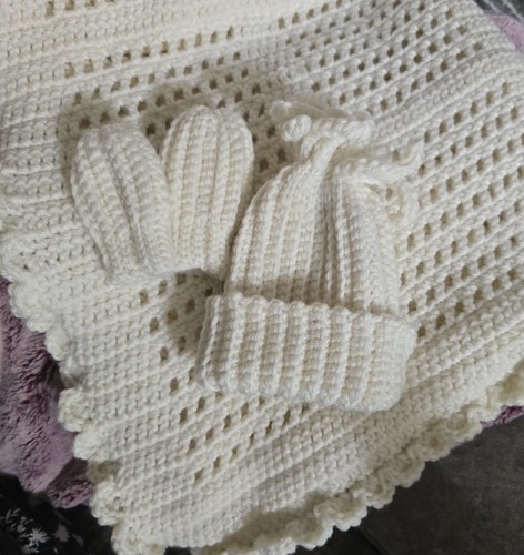 Baby blanket with beanie - blanket,