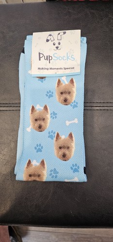 Pup socks blue westie - blue, west