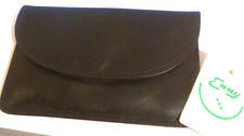Enny classic large leather navy blue  flapover front purse  6.5 x 4  unused
