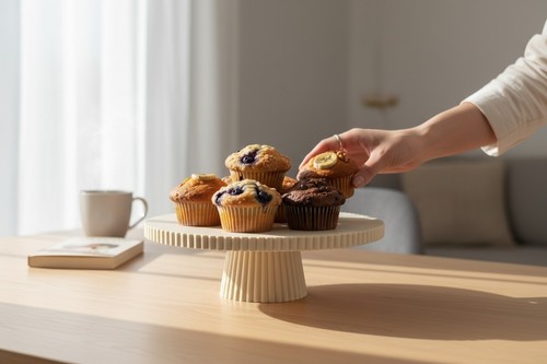 Ribbed cake stand cookie - stand,