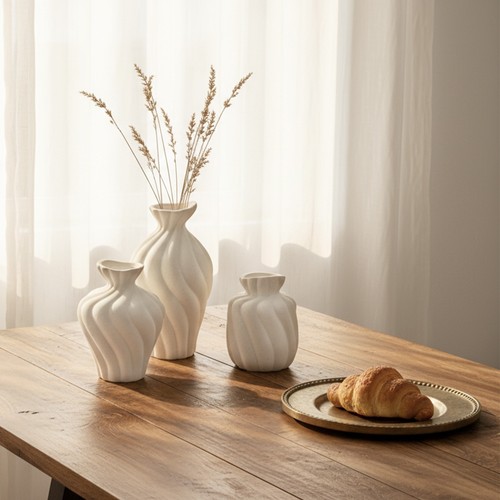 Set white ceramic vases - of,