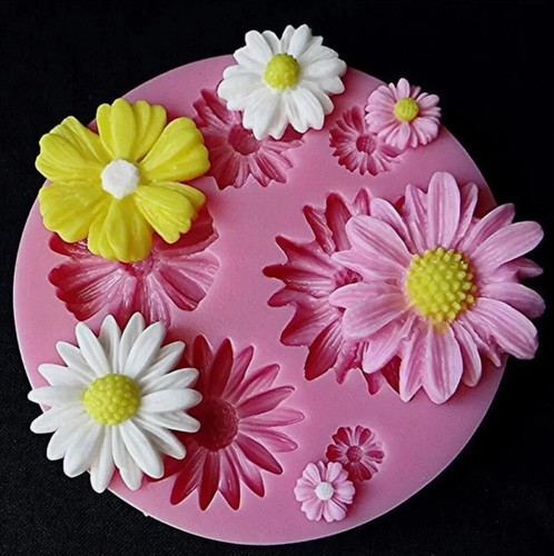 Daisy flowers fondant - fondant, mold