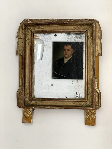 Antique french marriage mirror - antique,