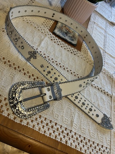 Y2k diamond studded cross belt - studded,