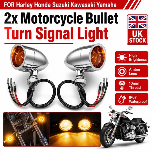 Chrome motorcycle bullet - 2x,