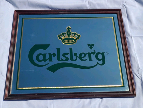 Vintage carlsberg beer mirror - vintage,