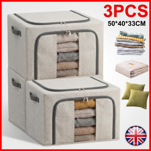 3pcs 66l folding storage - folding, box