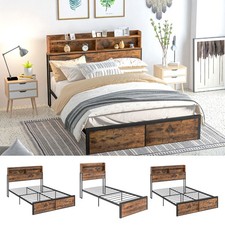 Retro Bed Frame with Storage