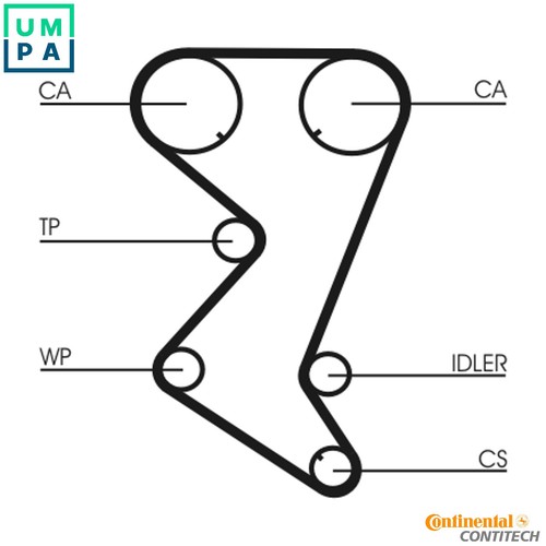 Water pump timing belt kit - belt,