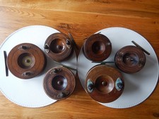 6 x VINTAGE WOODEN FISHING REELS, GOOD DISPLAY PIECES