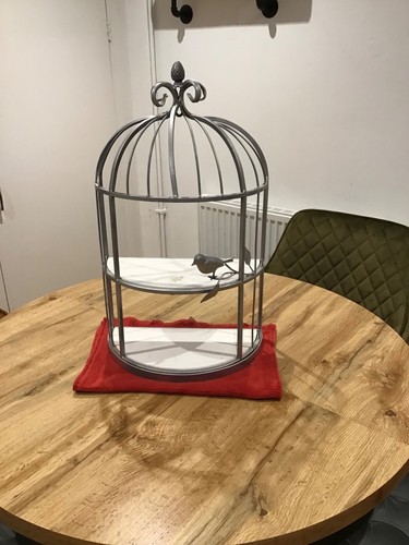 Decorative bird cage shelf - bird,