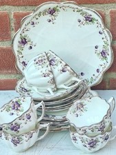 19 Piece Edwardian China Teaset, Early 20th Century, Floral Good State For Age