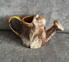 ? Vintage River Dart Dittisham Pottery Watering Can Brown Honeycomb Effect