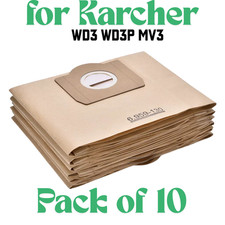 10 X BAGS FIT KARCHER WD3 WD3P MV3 LARGE VACUUM CLEANER WET & DRY HOOVER HS43