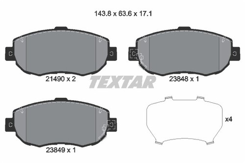 Brake pad set - disc, for
