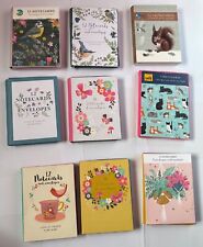 Pack of 12 blank note cards 9 designs wildlife birds cats flowers 3.5 x 5 inch