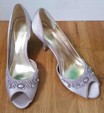 MONSOON Dusty Pink Satin Beaded shoes UK 4 EU37 