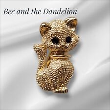 Small Cat Kitten Gold Tone