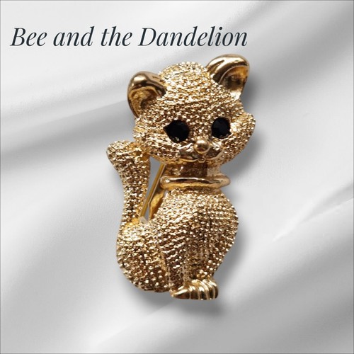 Small cat kitten gold tone - cat,